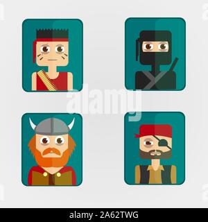 Vector Illustration Symbol avatar combat Zeichen. Stock Vektor