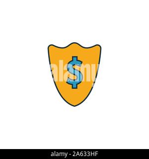 Geld Security Icon Set. Vier Elemente in verschiedenen Stilen aus Geld icons Collection. Kreative geld Sicherheit Icons, Outline, farbige und flach Stock Vektor