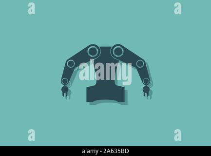 Kollaborative Roboter, cobot, die direkt mit den Menschen in einen gemeinsamen Raum zu arbeiten. Stock Vektor