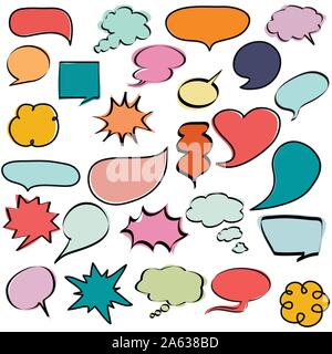Bunte comic Sprechblasen, Dialoge Stock Vektor