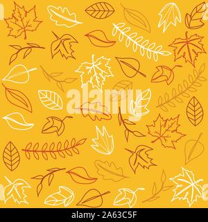 Hallo Herbst. Blätter im Herbst Hintergrund. Stock Vektor