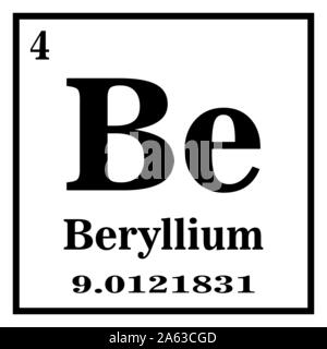 Periodensystem der Elemente - Beryllium Vektor-illustration eps 10. Stock Vektor