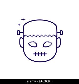 Halloween frankenstein Kopf zeichen Symbol Stock Vektor