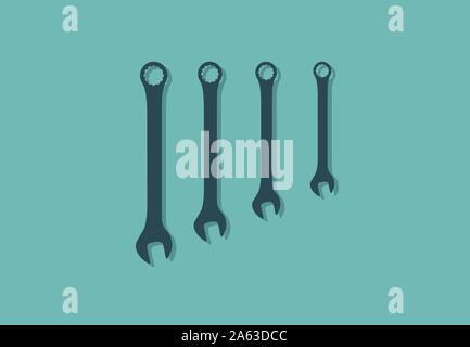 Maulschlüssel set, vector illustration symbol Stock Vektor