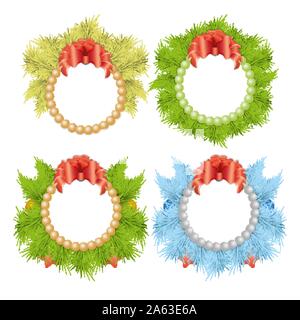 Weihnachten traditionellen holly Kränze. Stock Vektor