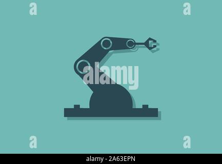 Industrial robot, mit Hilfe des Werkzeugs, vector illustration symbol Stock Vektor