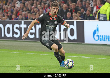 23. oktober 2019 Amsterdam, Niederlande Fußball Champions League Ajax gegen Chelsea L-r: Christian Pulisic von Chelsea ******* Außerhalb Der Niederlande Nur ******** Stockfoto