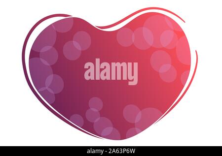Moderne grosse rote Herz Hintergrund Konzept. Valentines Tag Template Design. Kopieren space frame Hintergrund. Romantik Liebe Karte. Hochzeit Einladung Vorlage. Gruß flachbild Vektor-illustration isoliert auf weißem Stock Vektor