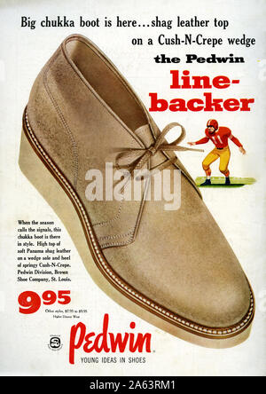 Herren Schuh drucken ad Werbung in Zeitschrift circa 1970 Stockfoto