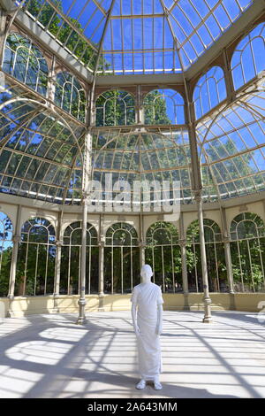 Das Crystal Palace (Palacio de Cristal) in Buen Retiro Park, eine Struktur aus Glas und Metall durch Ricardo Velázquez Bosco im Jahre 1887 in Madrid, Spanien. Stockfoto