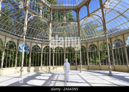 Das Crystal Palace (Palacio de Cristal) in Buen Retiro Park, eine Struktur aus Glas und Metall durch Ricardo Velázquez Bosco im Jahre 1887 in Madrid, Spanien. Stockfoto