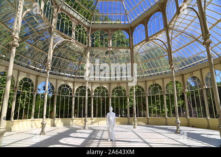 Das Crystal Palace (Palacio de Cristal) in Buen Retiro Park, eine Struktur aus Glas und Metall durch Ricardo Velázquez Bosco im Jahre 1887 in Madrid, Spanien. Stockfoto