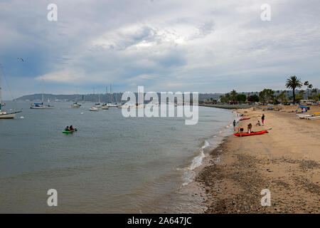 Strand, der Bucht von San Diego, Shelter Island, San Diego, Kalifornien Stockfoto