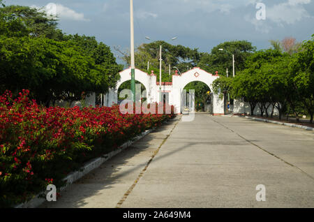 Eingang zu San Pedro Alejandrino in Santa Marta Stockfoto