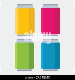 Softdrinks in kann Vector Illustration Stock Vektor