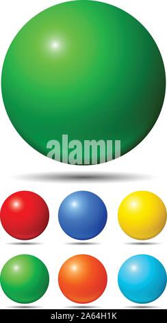 Satz von hellen farbigen Kugeln Stock Vektor