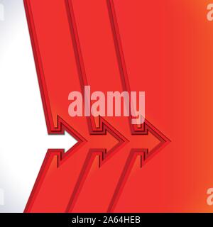 Bunte Pfeile mit rotem Papier schneiden Schichten Stock Vektor