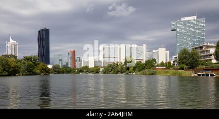 Donaucity, Vienna International Center, VIC, UNO-City, vor Kaiserwasser, Wien, Österreich Stockfoto