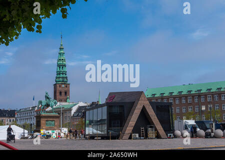 St. Nikolaus Kirche, jetzt Nikolaj Contemporary Art Center (Nikolaj Kunsthalle) in Kopenhagen Stockfoto