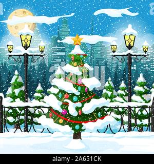 Weihnachten natur Stadtbild Stock Vektor