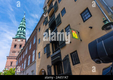 St. Nikolaus Kirche, jetzt Nikolaj Contemporary Art Center (Nikolaj Kunsthalle) in Kopenhagen Stockfoto