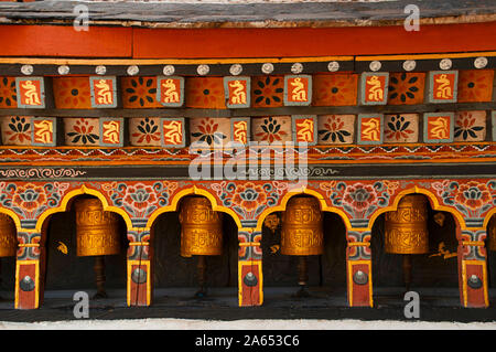 Gebetsmühlen in Thimpu, Bhutan Stockfoto