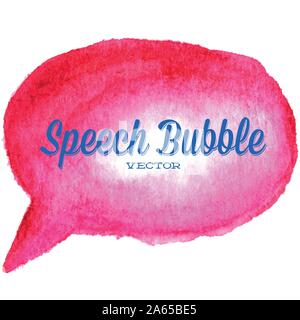 Vektor Aquarell gezeichnet rote Sprechblase Stock Vektor