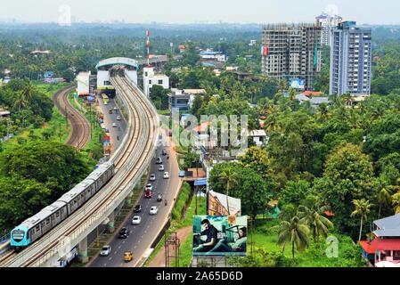 Kochi U-Bahnlinie in Cochin, Kochi, Kerala, Indien, Asien Stockfoto