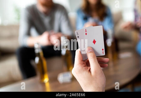 Am besten Spielen im Poker oder glückliche Hand Konzept Stockfoto