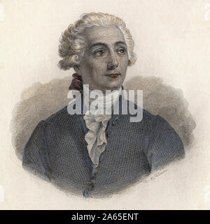 Portrait de Antoine Laurent de Lavoisier (1743-1794), Chimiste francais. In 'Porträts des Hommes Utiles", 1833-1836, Paris. Stockfoto