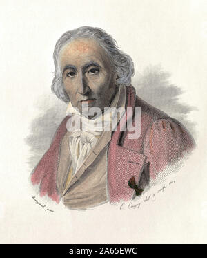 Portrait de Joseph-Marie Jacquard (1752-1834), mecanicien Francais, inventeur du ein Metier tisser Jacquard. In 'Porträts des Hommes Utiles", 1833-1836 Stockfoto