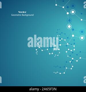 Technische Zusammenfassung Hintergrund mit Anschluss von Punkten und Linien Stock Vektor