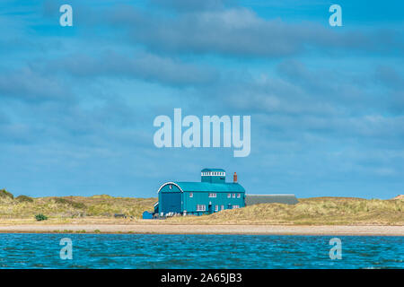 Der alte Lifeboat Station Blakeney Punkt, Blakeney Hafen, Norfolk, Großbritannien Stockfoto