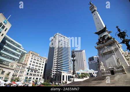 Indiana State Soldaten und Matrosen monument Monument Circle Indianapolis Indiana USA Stockfoto