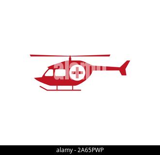 Medizinischen Hubschrauber Symbol. Vector Illustration, flache Bauform. Stock Vektor