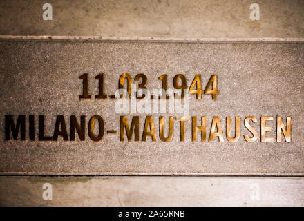 Italien Lonmbardy Mailand: Holocaust Memorial. Plattform 21 der Hauptbahnhof Stockfoto