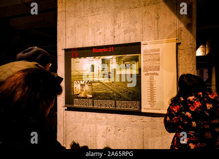 Italien Lonmbardy Mailand: Holocaust Memorial. Plattform 21 der Hauptbahnhof Stockfoto