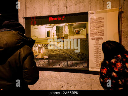 Italien Lonmbardy Mailand: Holocaust Memorial. Plattform 21 der Hauptbahnhof Stockfoto