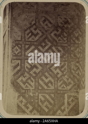 Antiquitäten von Samarkand Madrasah von Nadir Divan-Begi Inschriften Um den Inneren Nische vor der Tür von außen Stockfoto