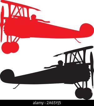 Vintage Flugzeuge Silhouetten Sammlung. Vector EPS 10. Stock Vektor