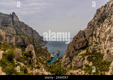 Calanques Marseille Frankreich. 24. Juni 2019. Ein Blick auf die Calanques in Marseille Frankreich Stockfoto