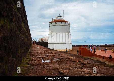 Fort Aguada ist ein beliebter Ort unter den Reisenden, die Goa besuchen Stockfoto