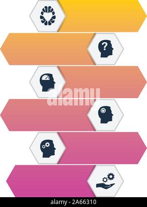 Persönlichkeit Infografiken vektor design. Timeline Konzept gehören emotionale Intelligenz, neugierig, schneller denken Symbole. Kann für den Bericht verwendet werden. Stock Vektor