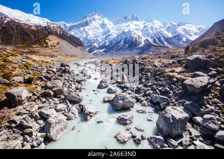 Hooker Valley Track Mt Cook Neuseeland Stockfoto