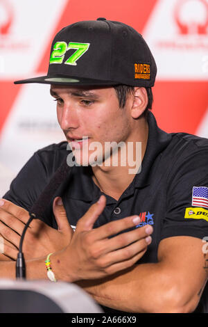 Phillip Island, Victoria, Australien. 24. Oktober 2019; Phillip Island Grand Prix Circuit, Phillip Island, Victoria, Australien; Australische Moto GP, Ankunft Tag; die Zahl 27 American Racing KTM rider Iker Lecuona während der Pressekonferenz - Redaktionelle Verwendung Credit: Aktion Plus Sport Bilder/Alamy leben Nachrichten Stockfoto