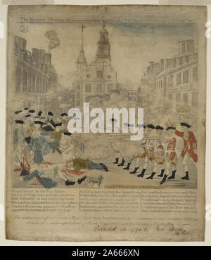 Die blutigen Massaker verübt in der King Street, Boston, am 5. März 1770 von einer Partei der 29 Regiment Stockfoto