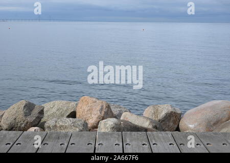 Der Oresund aus westlichen Hafen, Malmö Stockfoto