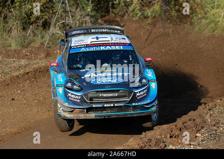 Salou, Katalonien, Spanien. 24 Okt, 2019. World Rally Championship, Spanien Rallye, vor Ereignis Shakedown; Teemu SUNINEN (FIN) und Jarmo Lehtinen (FIN) in ihre M-SPORT FORD World Rally Team/FORD Fiesta WRC bei Rallye Spanien shakedown - Redaktionelle Verwendung Credit: Aktion plus Sport/Alamy leben Nachrichten Stockfoto