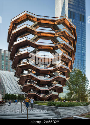 Das Schiff am Hudson Yards in New York entworfen von Thomas Heatherwick. Eine interaktive, Wendeltreppe Artwork. Stockfoto