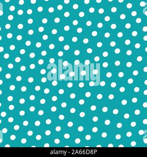 Die weiße Hand gezeichnete Punkte oder abstrakte Schnee in zufälliger verstreut Design. Die nahtlose Vektor Muster auf hellblauem Hintergrund. Große Winter oder am Strand themed Stock Vektor